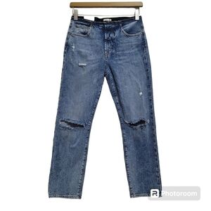 NWT Alice+Olivia High Rise Distressed Blue Jeans Denim Size 25